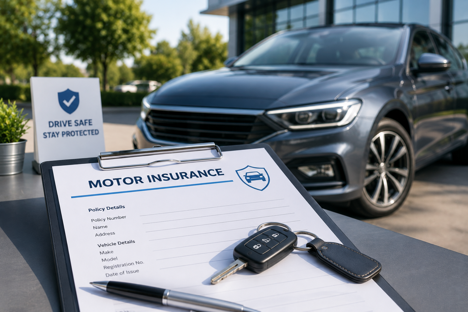 Modern car representing motor insurance coverage