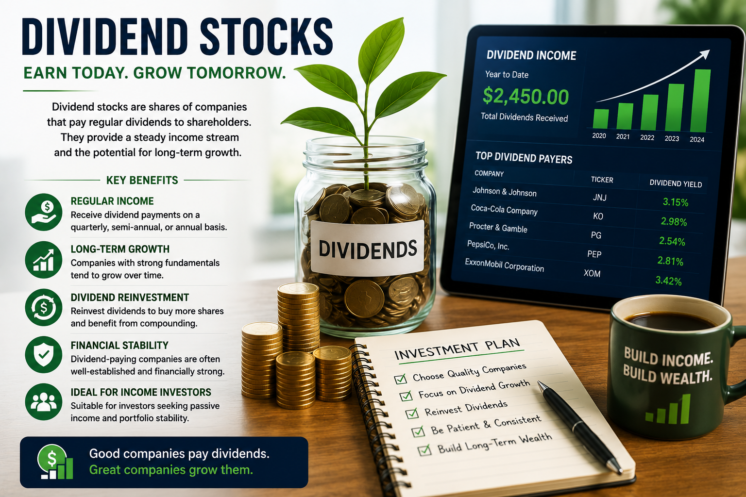 Investor receiving dividend income from stock investments