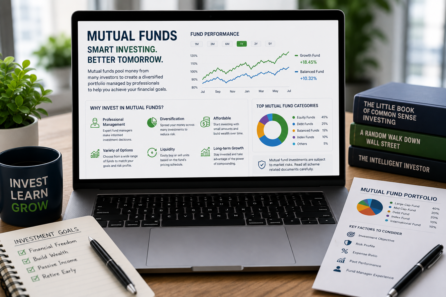 Professional investment manager reviewing mutual fund performance