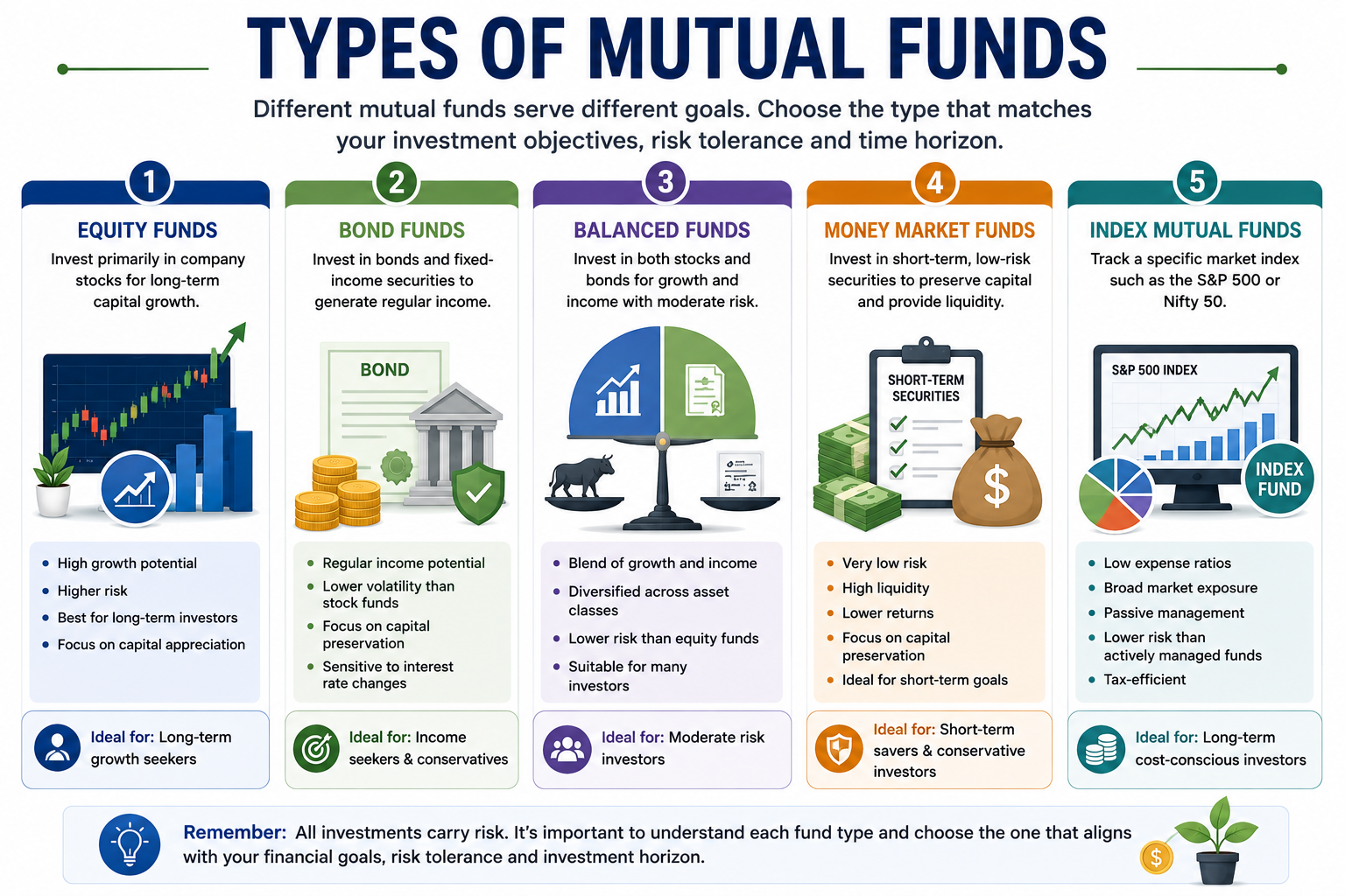 Different types of mutual funds available to investors